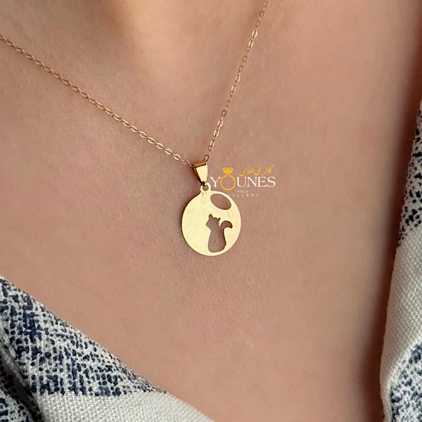 آویز گربه فرشته طلا لیزری